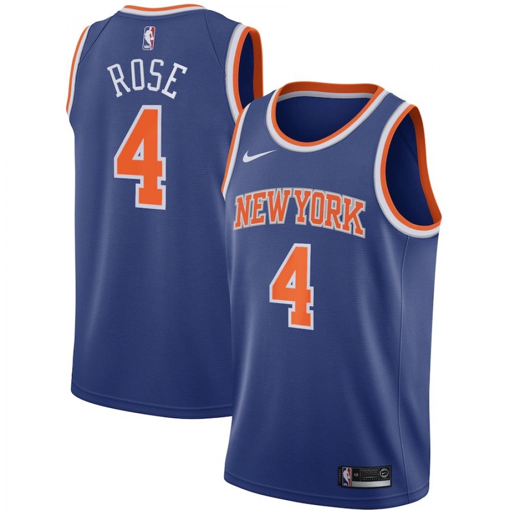 Men's New York Knicks Derrick Rose #4 Blue 2020/21 Swingman Jersey - Icon Edition-Pro Kit Vault | Brand New 26/27 Sports Jerseys